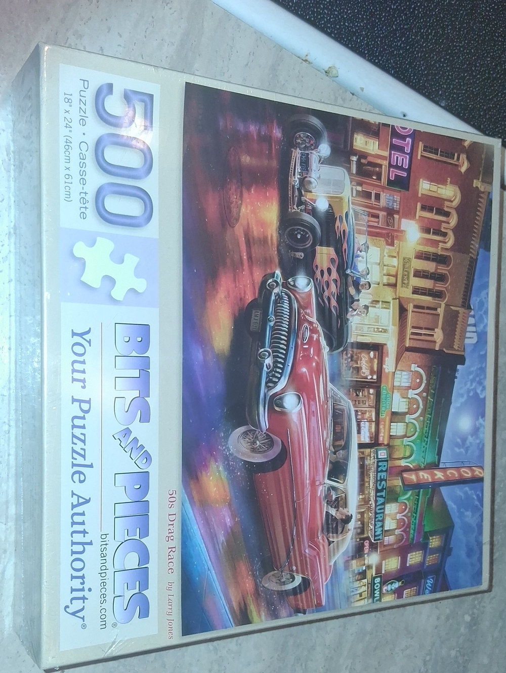 Bits and Pieces 500-Piece Puzzle 50s Drag Race by Larry Jones